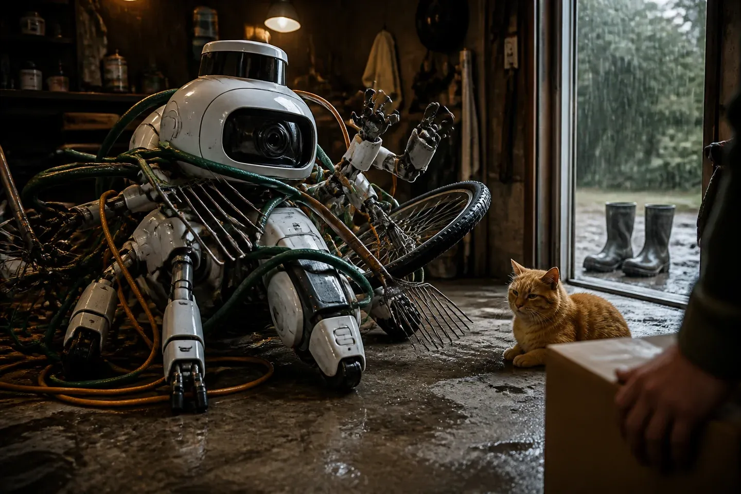 Mars was easier. Nobody stores rakes on Mars.